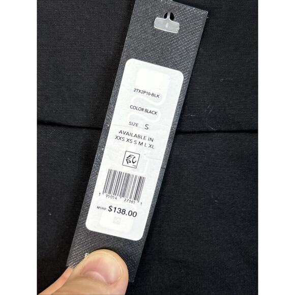 BCBG Maxazria Womens Peplum Blouse Size Small Black Square Neck Classic Capsule - Picture 5 of 8